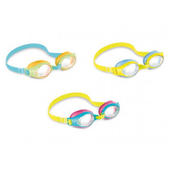 Kolorowe okulary pływackie dla dzieci 15cm 3 kolory na karcie 3-8 lat