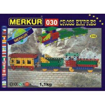 Zestaw budowlany MERKUR 030 Cross express 10 modeli 310 szt w kartonie 36x27x3cm