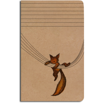 Karteczki w linie - A5 - kraft - wiewiórka
