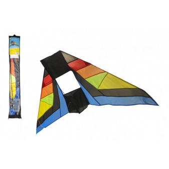 Latawiec latający nylon delta 183x81cm kolorowy w torbie