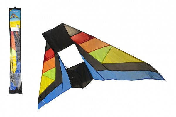 Latawiec latający nylon delta 183x81cm kolorowy w torbie
