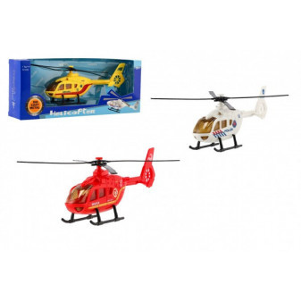 Helikopter ratowniczy metal/plastik 18cm 3 rodzaje w pudełku 26x10x5cm
