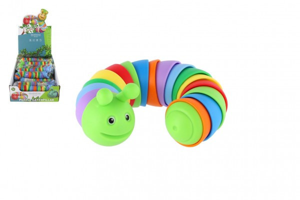 Caterpillar elastyczny antystresowy plastik 17cm mix kolorów w woreczku 3x17cm