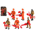 Figurka strażaka plastikowa 10cm z różnymi akcesoriami na karcie 15,5x25,5x4cm