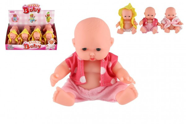 Lalka niemowlęca z solidnym korpusem, plastikowa, 12 cm, 3 rodzaje