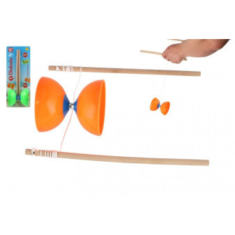 Diabolo duży zestaw plastik/drewno 35x12cm 2 kolory na karcie
