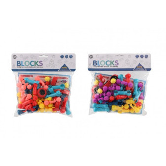 Zestaw klocków plastikowych 2 kolory w woreczku 24,5x23cm