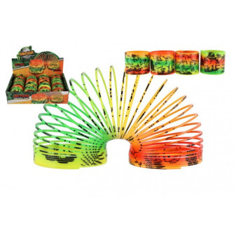 Spirala/sprężyna dinozaur plastikowa średnica 7,5 cm w woreczku