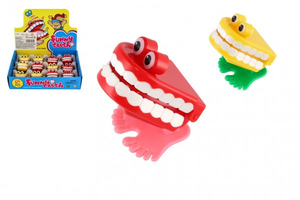 Rozciągliwe skaczące zęby, plastikowe, 5cm, 2 kolory