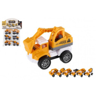Miniaturowe samochodziki budowlane 6szt. plastikowe 7-8cm do zwijania w woreczku