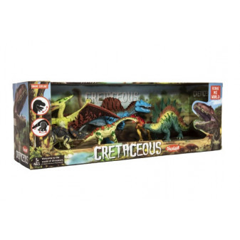 Zestaw Dinozaur ruchomy 6 szt plastikowy w pudełku 48x17x13cm