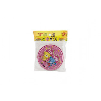 Puzzle labirynt z kulką plastikową 7cm 6 kolorów w woreczku