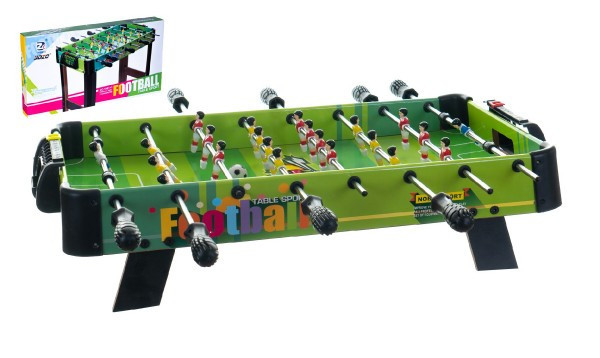 Piłka nożna/piłka nożna gra planszowa 71x36cm drewniany metalowy pręt z licznikiem w pudełku 67x7x36cm