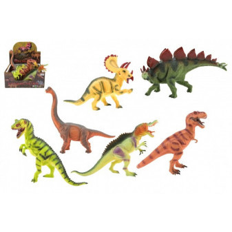 Dinozaur 25-32cm plastik 6 rodzajów 6 sztuk w pudełku
