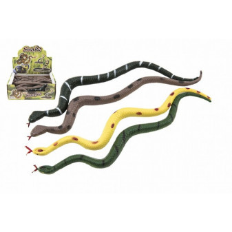 Gumowy wąż 27cm 4 kolory 48 sztuk w pudełku