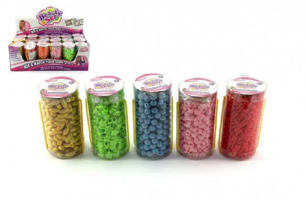 Koraliki plastikowe w tubie 9cm asst