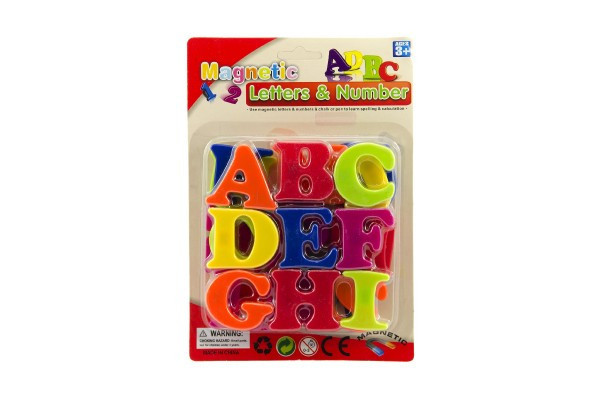 Litery magnetyczne 4 cm ok. 27 szt plastik na karcie 15x21,5 cm