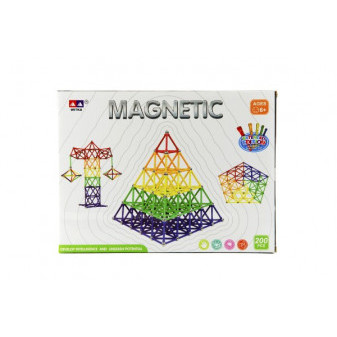 Magnetická stavebnice 200ks v krabici 30x23x6cm