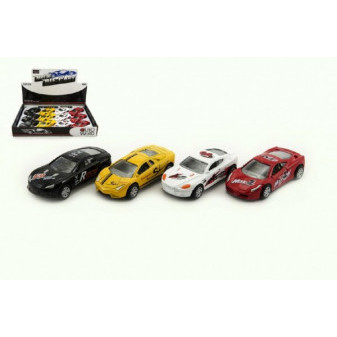 Auto metal/plastik 8,5cm 4 kolory do przewijania 12 szt. w kartonie