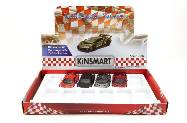Kinsmart Lamborghini Veneno Metal/plastik 13 cm samochód z napędem pull back 4 kolory