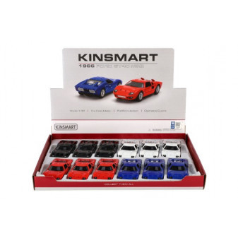 Kinsmart 1966 Ford GT40 MKII metal/plastik 13cm 4 kolory wycofać 12 sztuk w pudełku