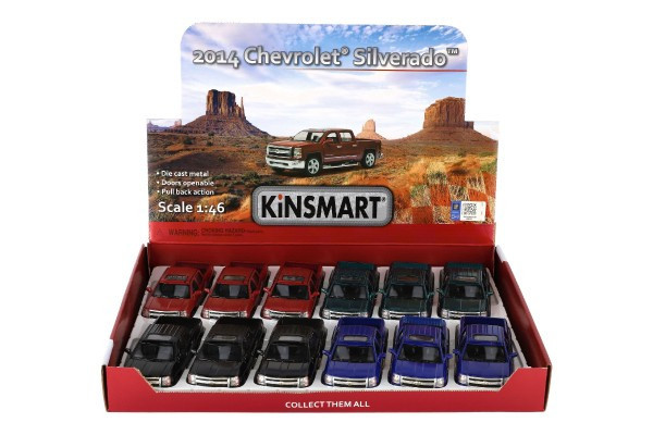 Kinsmart Chevrolet 2014 Silverado Metal/Plastik 13 cm 4 kolory Odciągnij