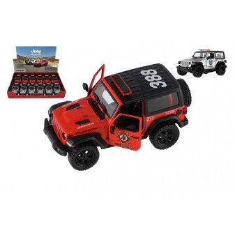 Kinsmart Jeep Wrangler Radiowóz 2018 metal/plastik 12cm 2 kolory na rewersie nat. 12 sztuk w pudełku