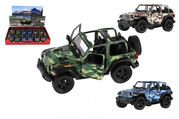 Kinsmart Jeep Wrangler Camo Edition Samochód Metal/Plastik 13 cm 3 kolory Wycofać 12 sztuk w pudełku
