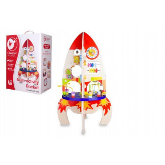 Drewniana rakieta edukacyjna do gry w pudełku 32x45x20cm