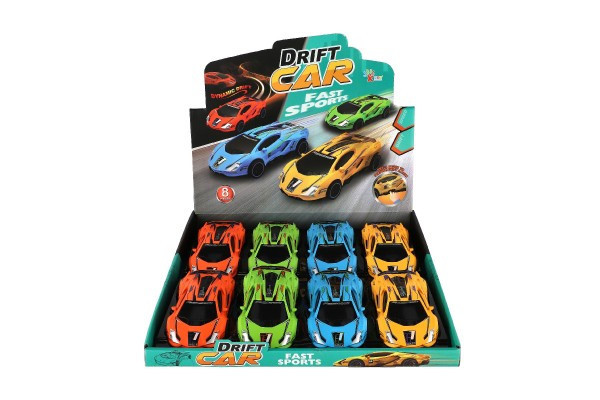 Samochód wyścigowy drifting plastikowy 16cm na kole zamachowym 4 kolory