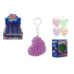 Fidget zawieszka serce zmieniające kształt antystresowy plastik 6cm 4 kolory w pudełku 6x6,5cm