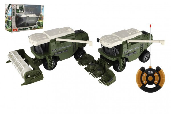 Kombajn zbożowy RC plastik 22cm 27MHz na akumulator ze światłem w pudełku 30x21x12cm