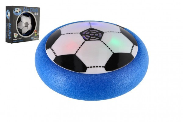 Piłka nożna Air Disk pływająca plastikowa 14 cm zasilana bateriami ze światłem w pudełku 20x20 cm