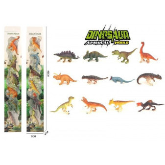 Dinozaur 6 szt. plastik 2 rodzaje w blistrze 7x43cm