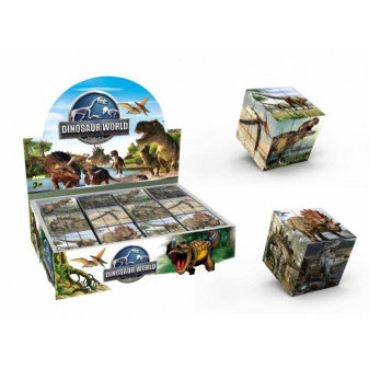 Puzzle kostka dinozaura 3x3x3 plastik w folii 6x6x6cm