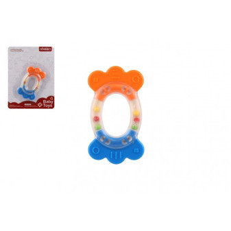 Grzechotka/gryzak owalny plastik/silikon 11cm na karcie 0m+