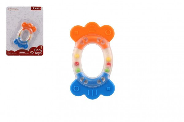 Grzechotka/gryzak owalny plastik/silikon 11cm na karcie 0m+