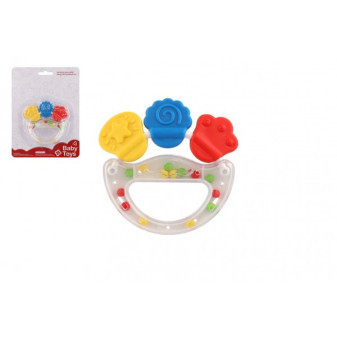 Grzechotka/gryzak plastik/silikon 10cm na karcie 0m+