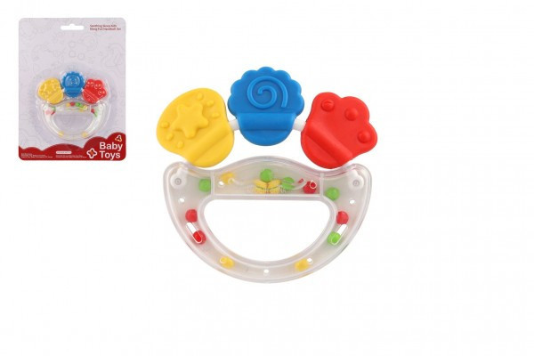 Grzechotka/gryzak plastik/silikon 10cm na karcie 0m+