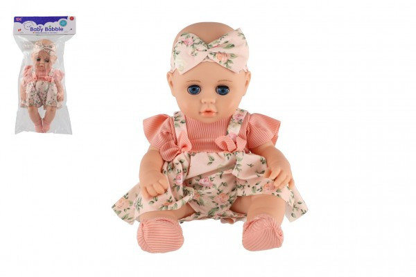 Lalka bobas, migający plastik, 30 cm, ciało stałe, w torbie
