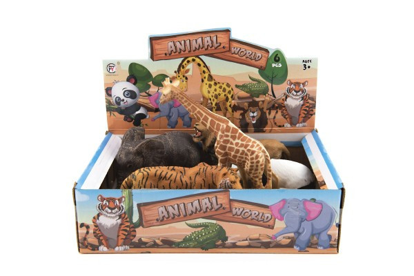 ZOO safari zwierzę plastikowe 11-17cm 6 sztuk w pudełku