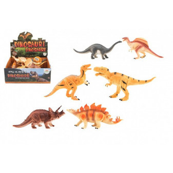 Dinozaury plastikowe 16-18 cm mix gatunków 12 szt w pudełku