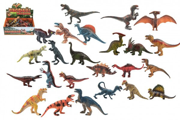 Dinozaur plastikowy 11-14cm mix gatunków 24 szt w pudełku