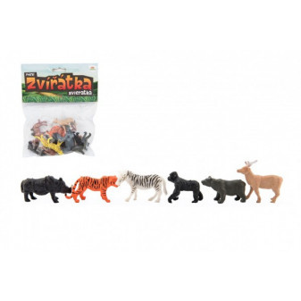 Zwierzęta mini safari ZOO plastikowe 5-6cm 12 szt w woreczku