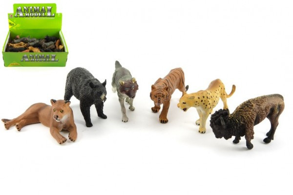 Zwierzęta safari ZOO plastikowe 10 cm mix gatunków 24 szt w pudełku