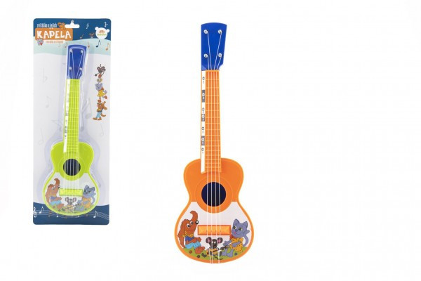 Ukulele/gitara plastikowa 40cm z kostką Zwierzęta i ich opaska 2 kolory na karcie