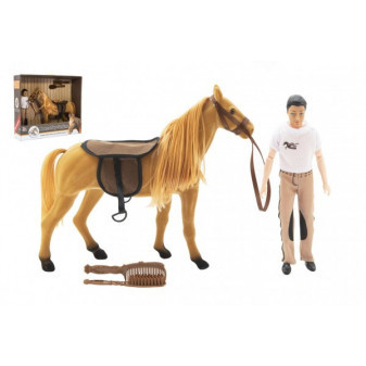 Deska do czesania koni + figurka 30cm plastik z akcesoriami w pudełku 45x39x12cm