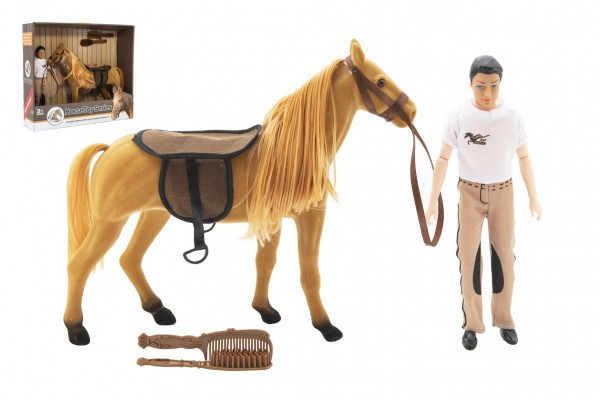 Deska do czesania koni + figurka 30cm plastik z akcesoriami w pudełku 45x39x12cm