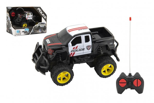 Policja terenowa RC samochód terenowy z plastikową baterią 16cm działającą w pudełku 19x14x13cm