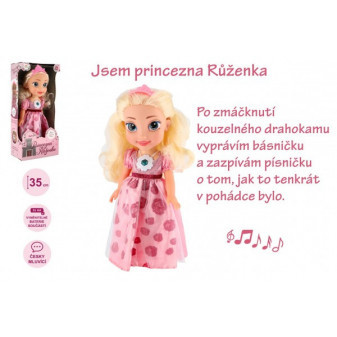 Lalka Księżniczka Róża plastik 35cm czeskojęzyczna bateria z dźwiękiem w pudełku 17x37x10cm